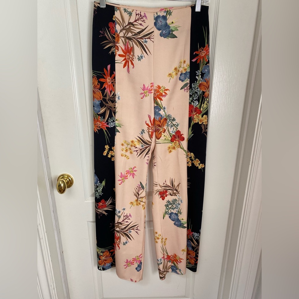 MARELLA Blush Pink Floral Wide-Leg Trousers
